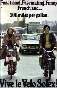 Functionnal, Fascinating, Funny, French and ...200 miles per gallon  vive le velosolex !