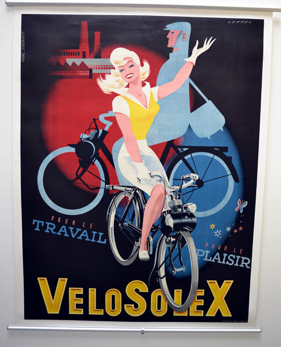 Affiche Suisse : pour le travail...  pour le plaisir... Vélosolex