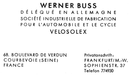 Werner Buss Délégué en Allemagne
