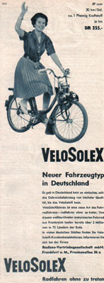 Velosolex das Meistgekaufte Fahrrad mit hilfsmotor