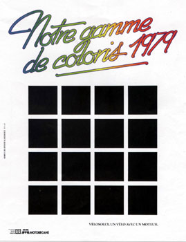 Notre gamme de coloris 1979