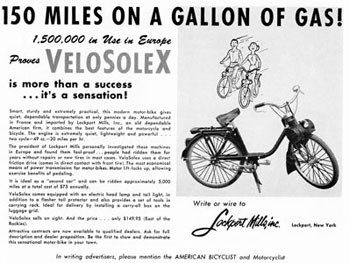 velosolex 150 miles on a gallon of gas !