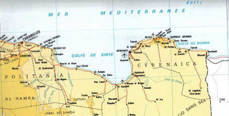 Carte de la Lybie