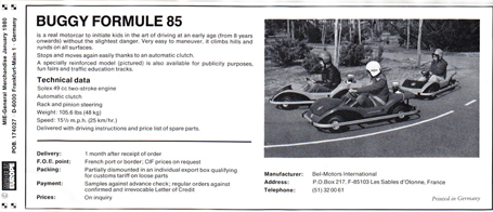 Buggy Formule 85 